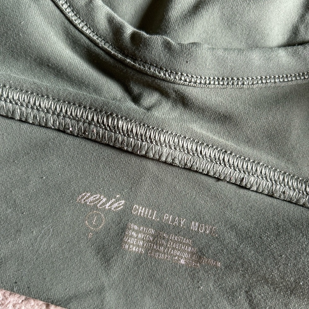 Offline Aerie activewear green longline sports bra